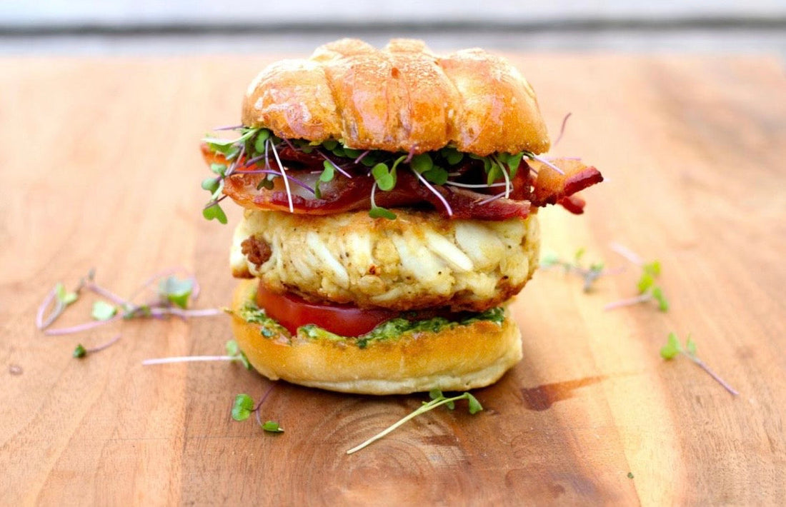 🦀🥐 Jumbo Lump Crab Cake BLT Croissant