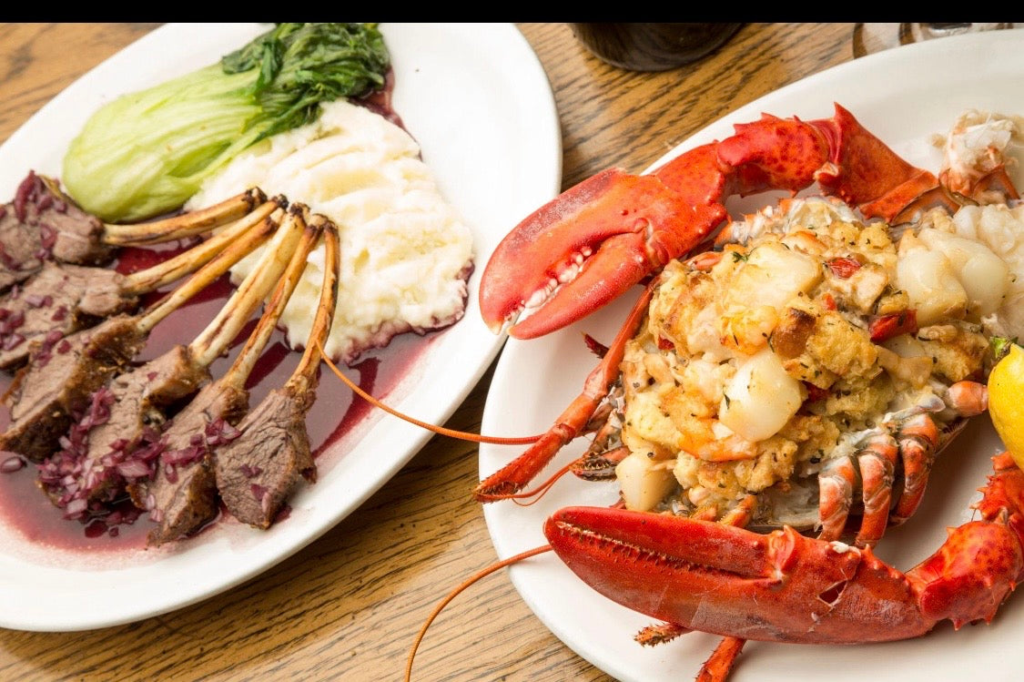 The All McCall 🦞🐑 Lobster Tail & Garlic Lamb Chops with Loaded Mashed Potatoes