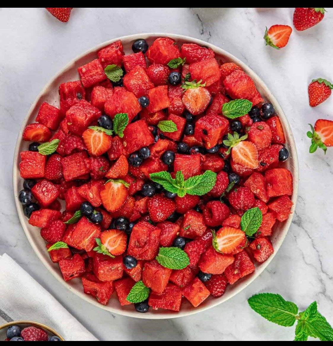 🍉 Summer Berry Watermelon Salad with Honey-Lime Poppy Seed Vinaigrette