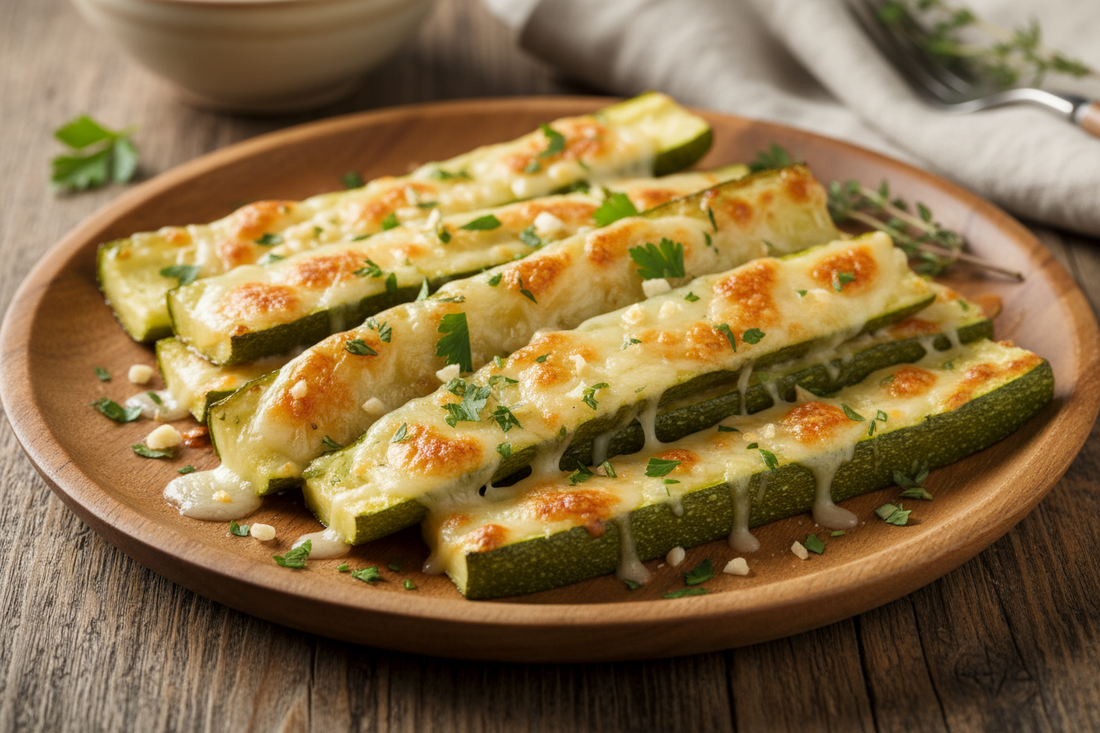 Garlic Parmesan Roasted Zucchini (Healthy & Delicious)