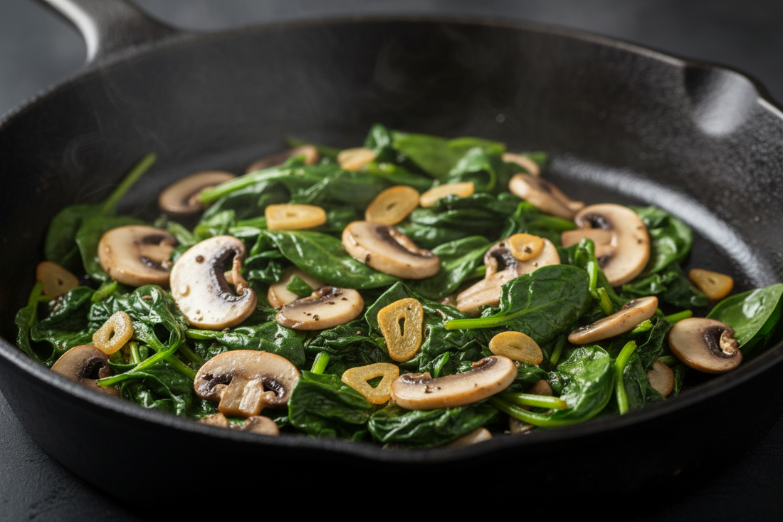 🥬✨ Garlic Spinach & Mushrooms
