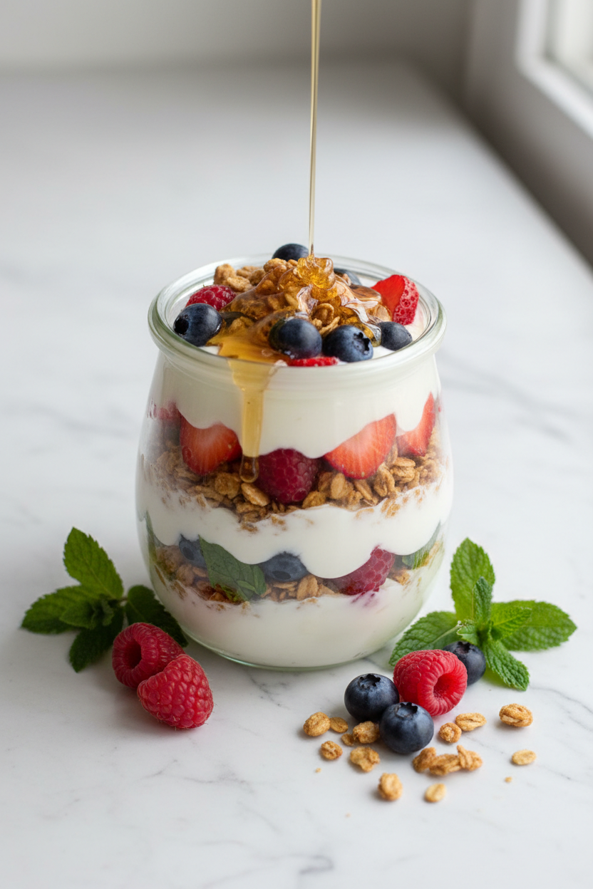Greek Yogurt Berry Parfait (High Protein Breakfast)