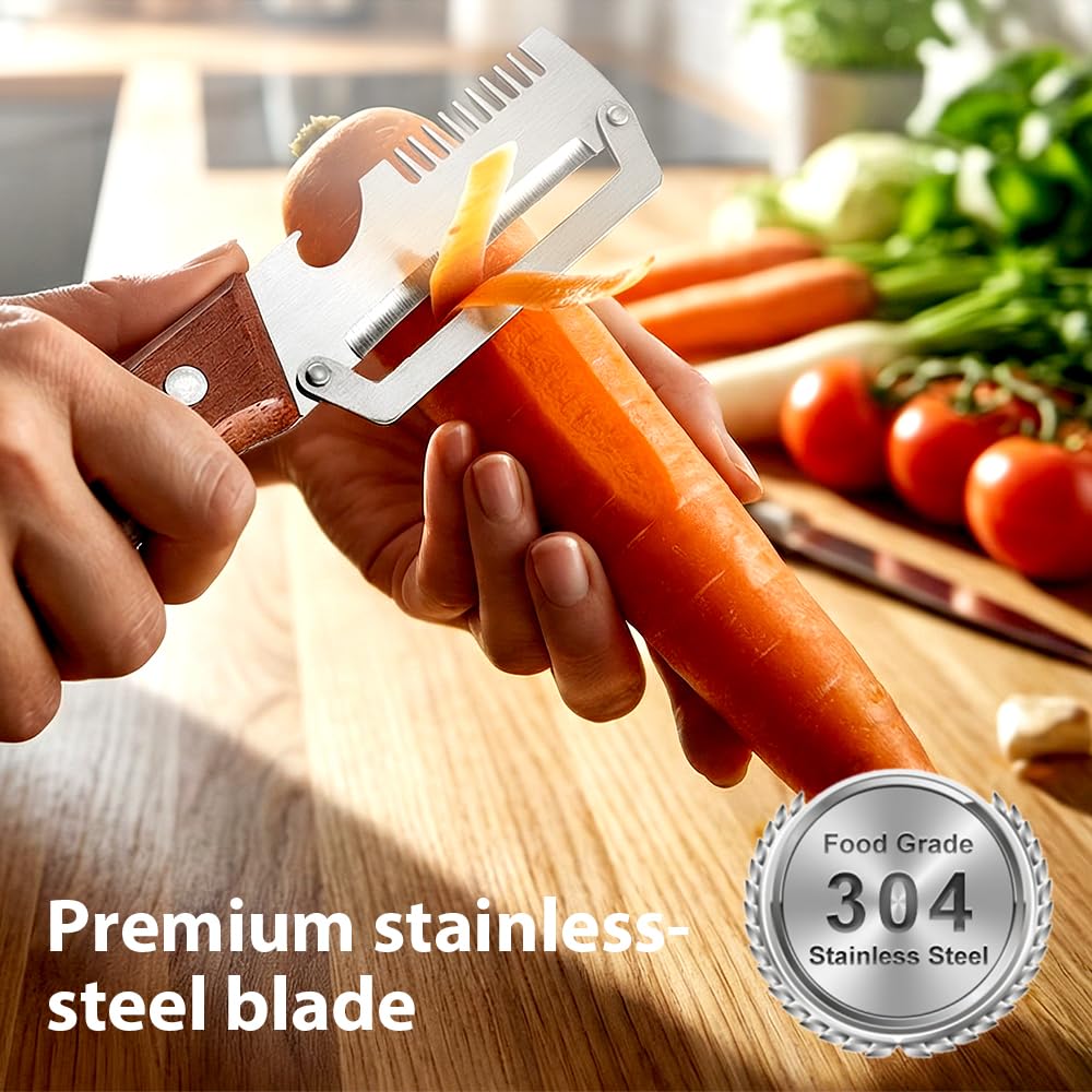 Premium Wooden Handle Vegetable Peeler