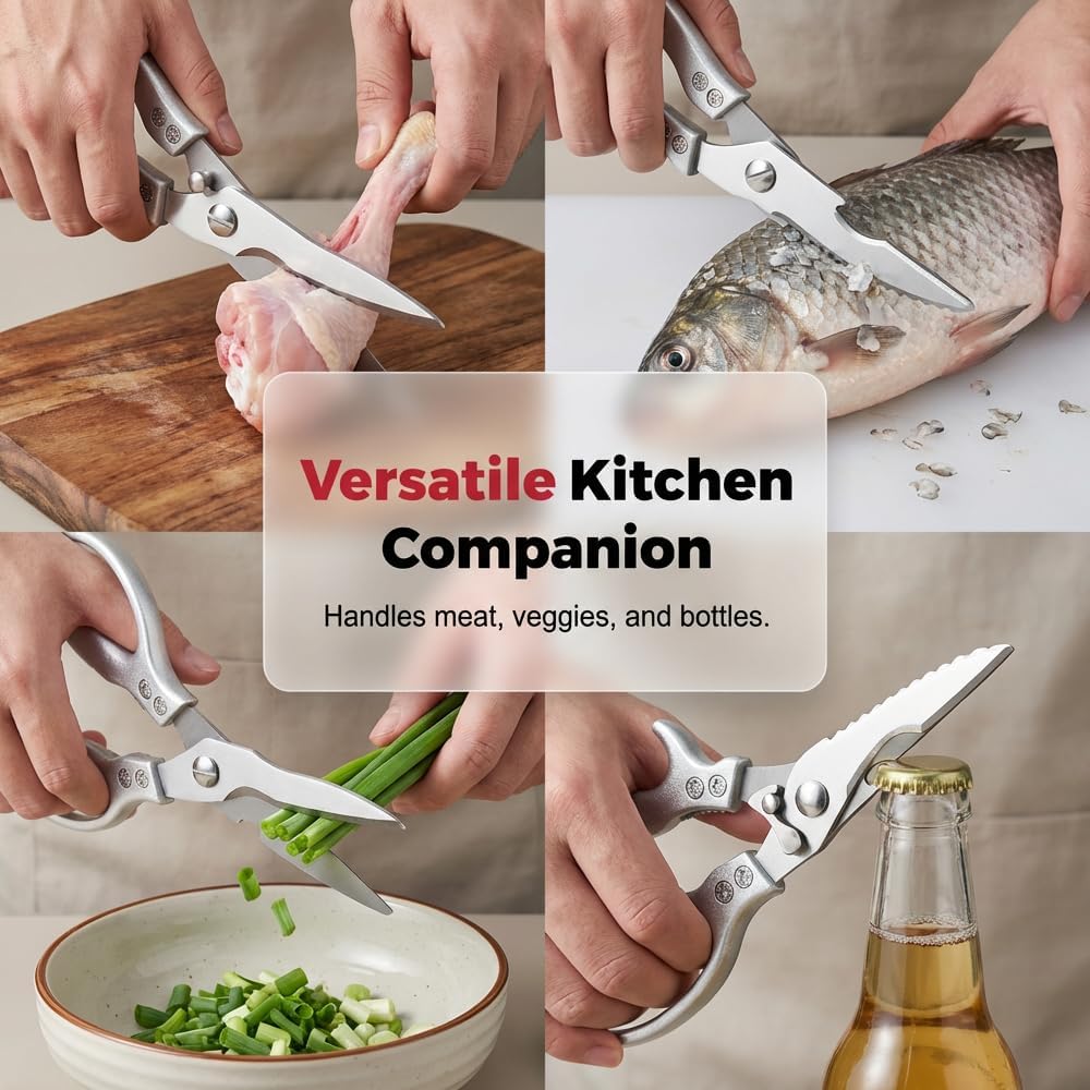 Heavy-Duty Stainless Steel Kitchen Scissors