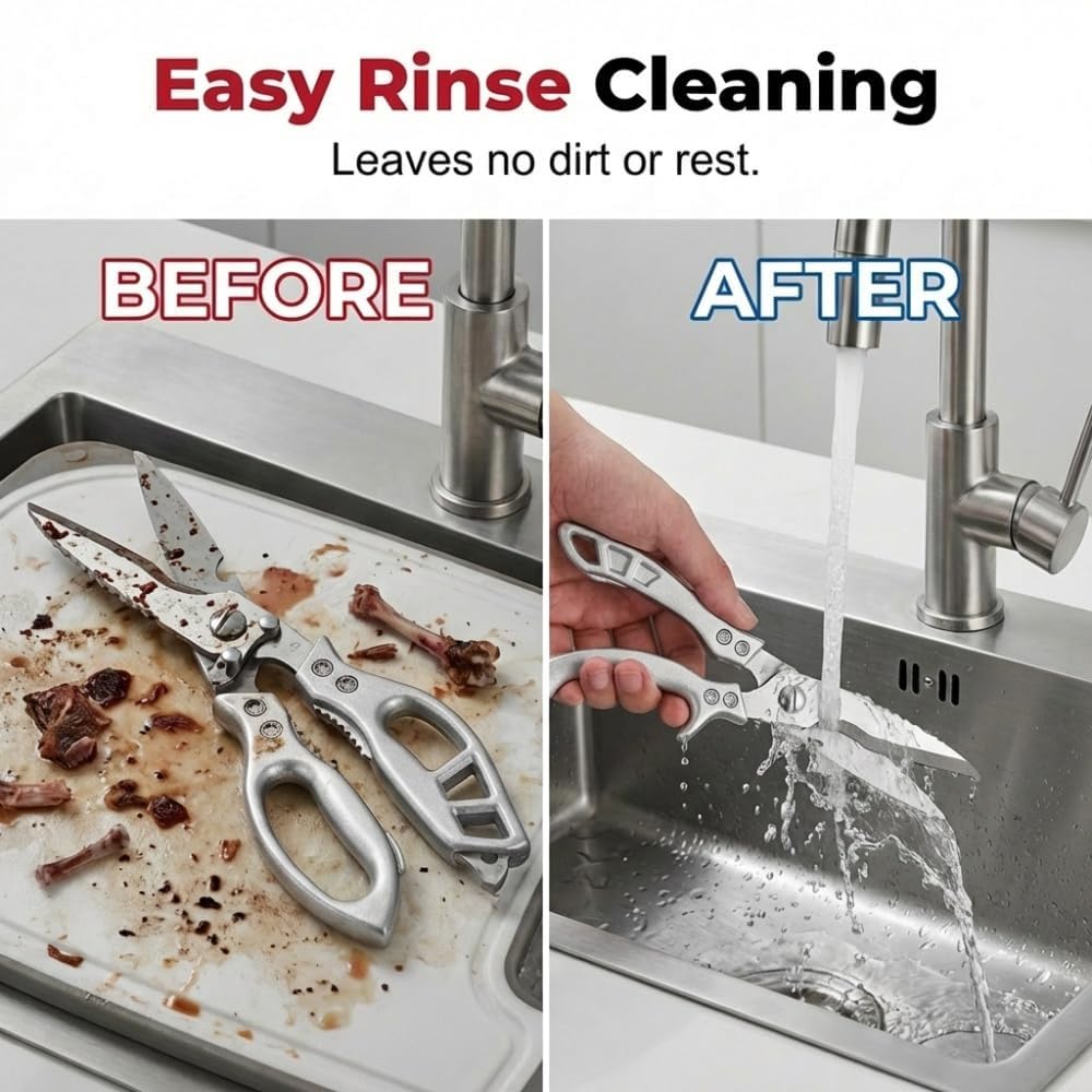 Heavy-Duty Stainless Steel Kitchen Scissors