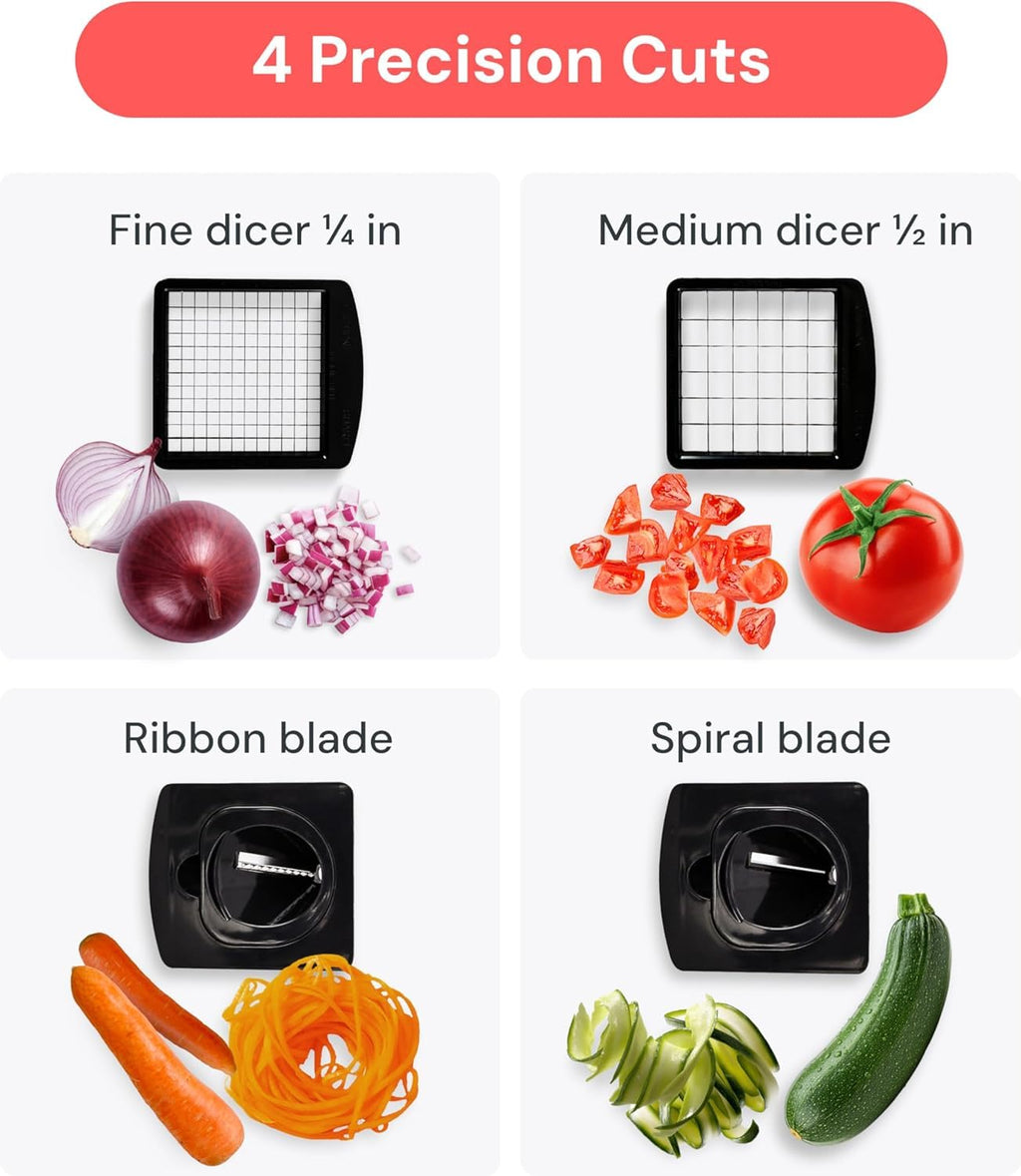 4-in-1 Vegetable Chopper & Spiralizer