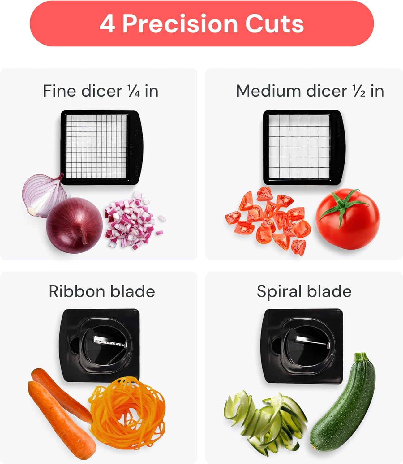 4-in-1 Vegetable Chopper & Spiralizer