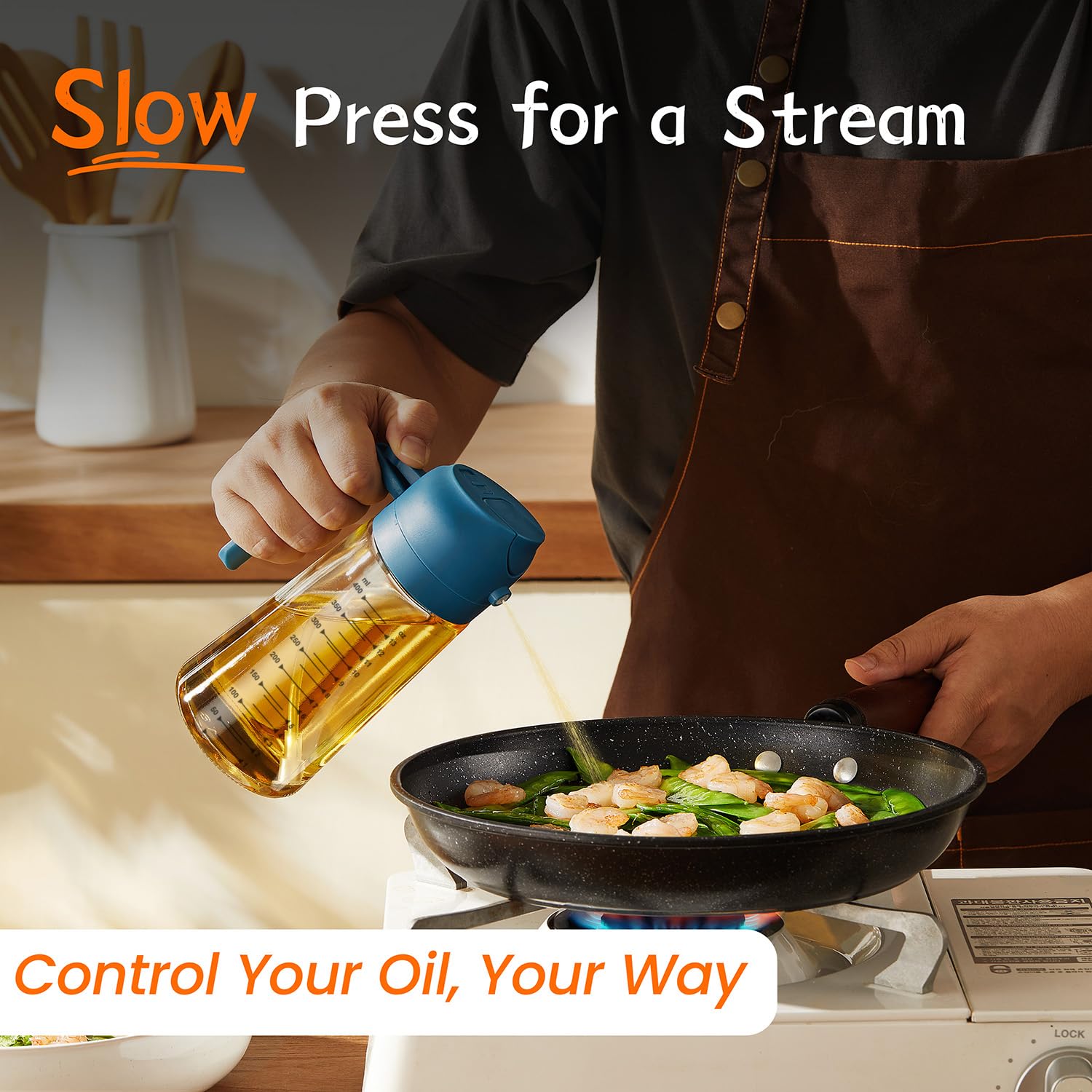 2-in-1 Glass Olive Oil Sprayer Bottle