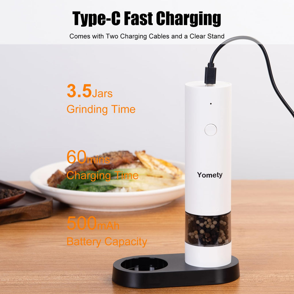 Automatic Rechargeable Salt & Pepper Mill Set