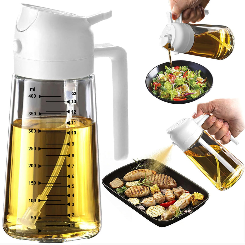 2-in-1 Glass Olive Oil Sprayer Bottle