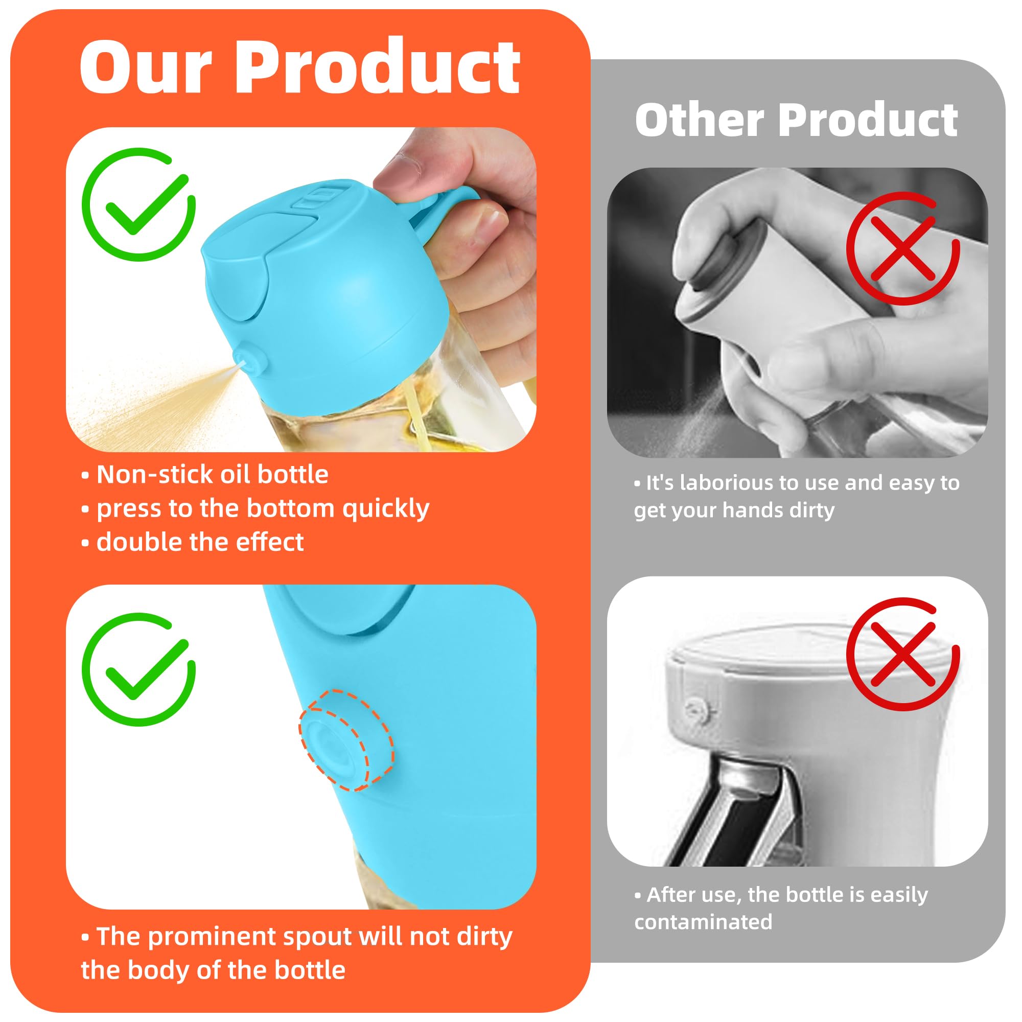 2-in-1 Glass Olive Oil Sprayer Bottle