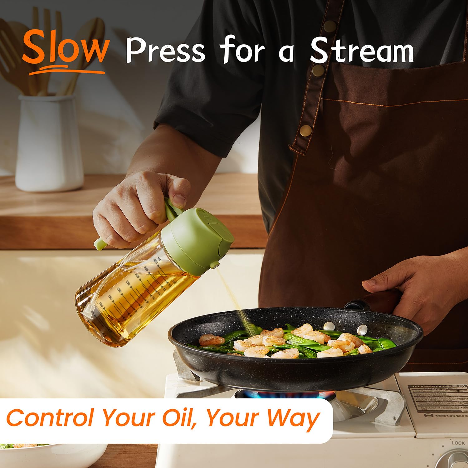 2-in-1 Glass Olive Oil Sprayer Bottle