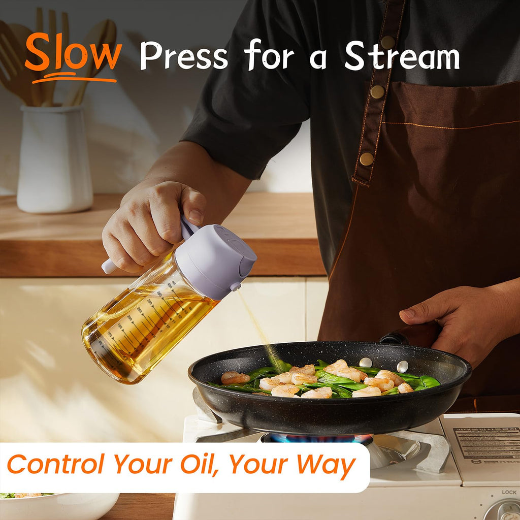 2-in-1 Glass Olive Oil Sprayer Bottle