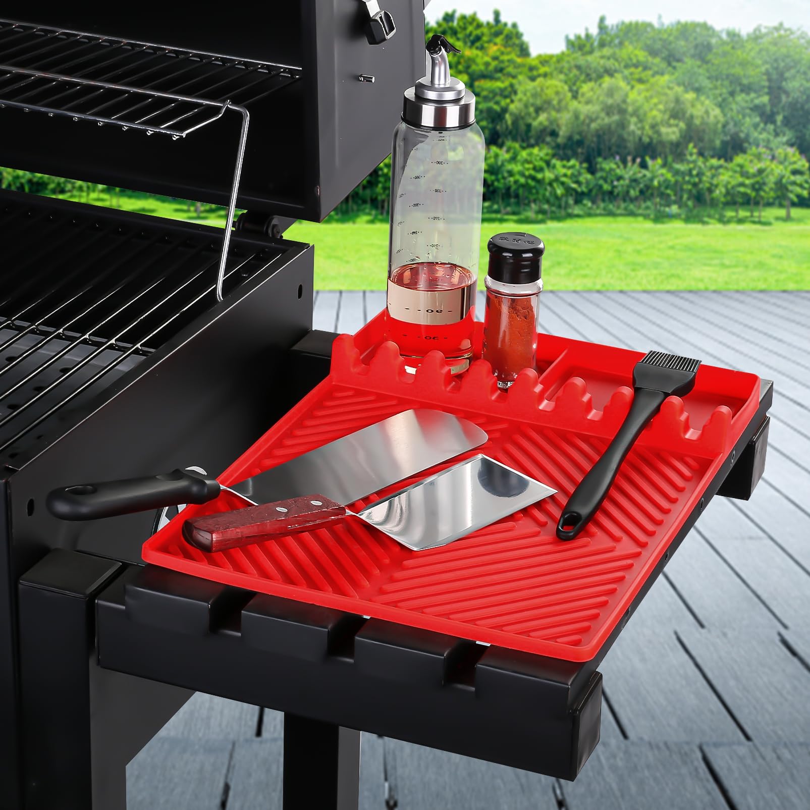 Silicone Griddle Tool Mat with Drip Pad