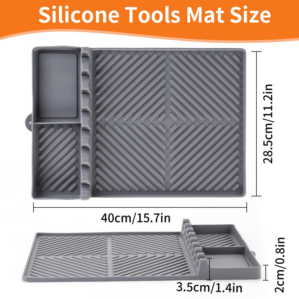 Silicone Griddle Tool Mat with Drip Pad