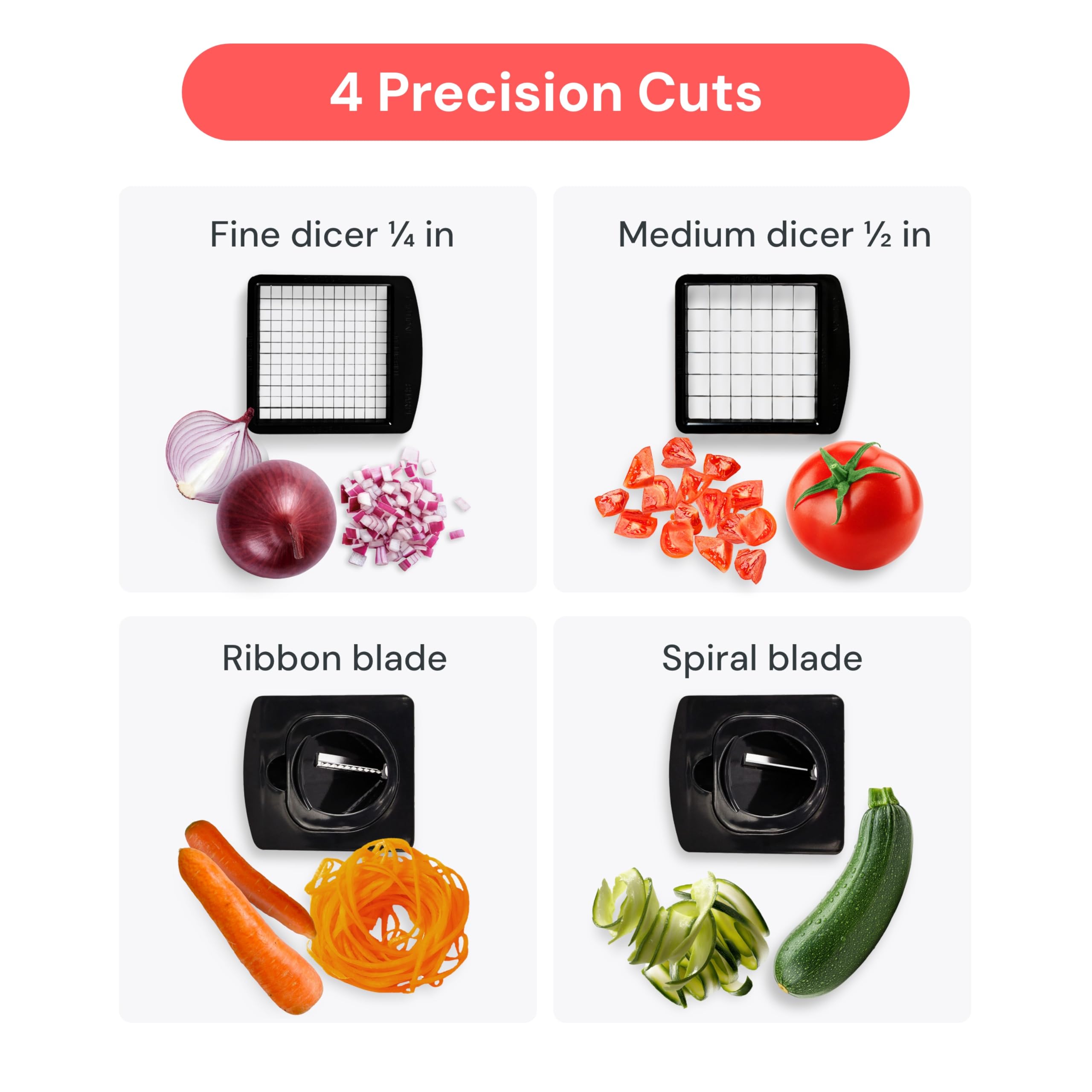 4-in-1 Vegetable Chopper & Spiralizer