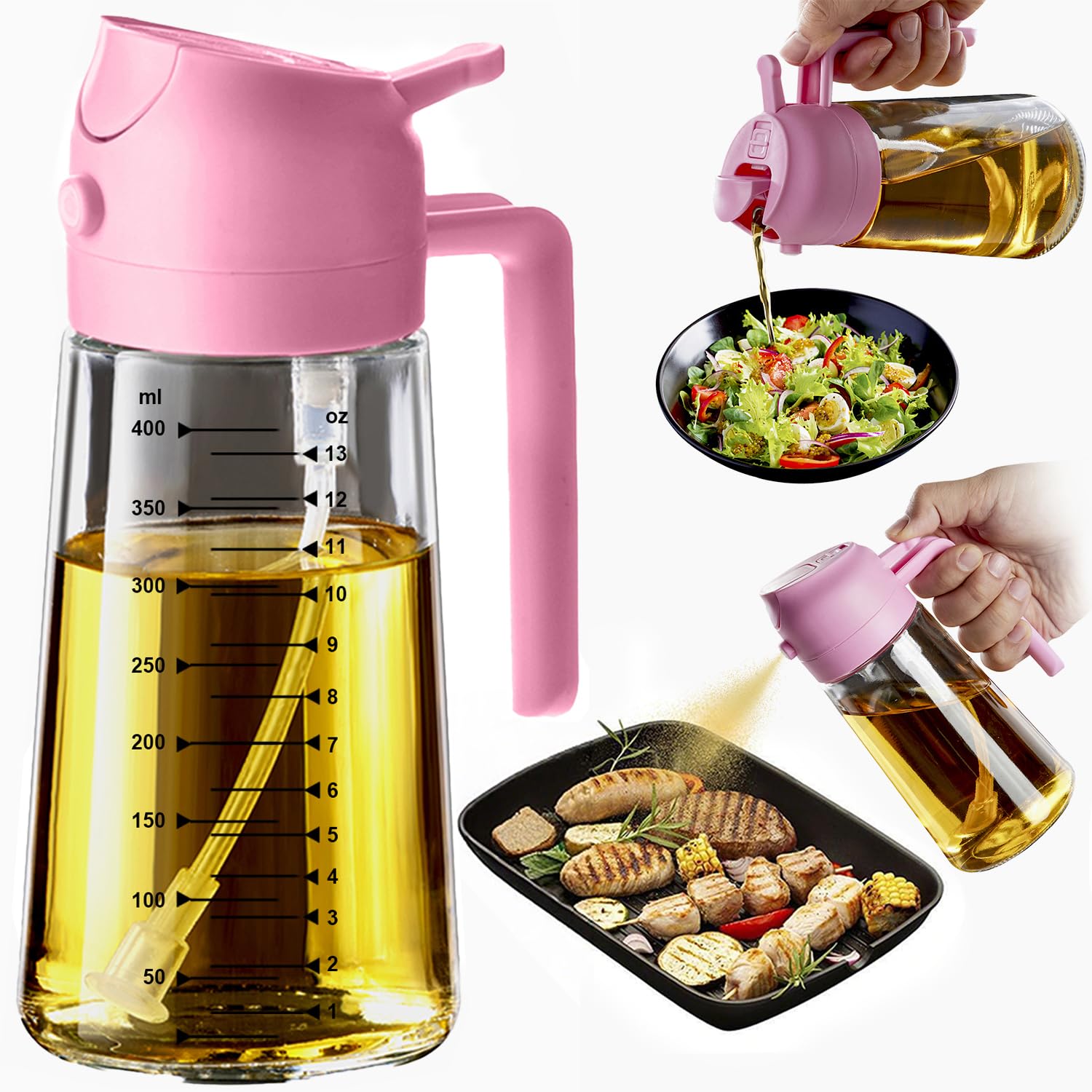 2-in-1 Glass Olive Oil Sprayer Bottle