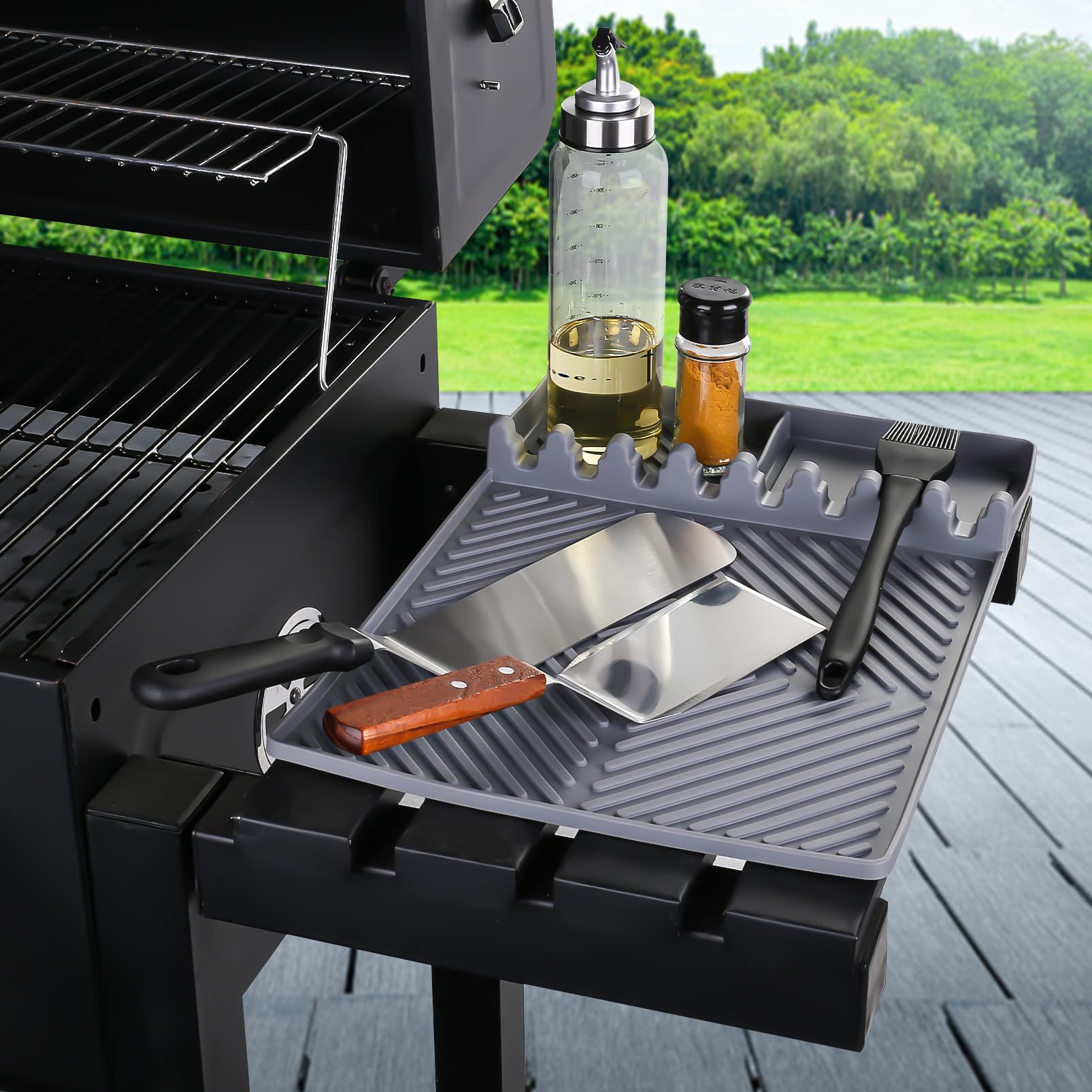 Silicone Griddle Tool Mat with Drip Pad