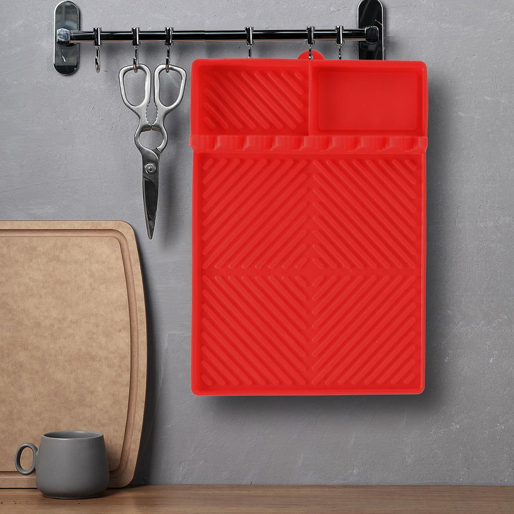 Silicone Griddle Tool Mat with Drip Pad