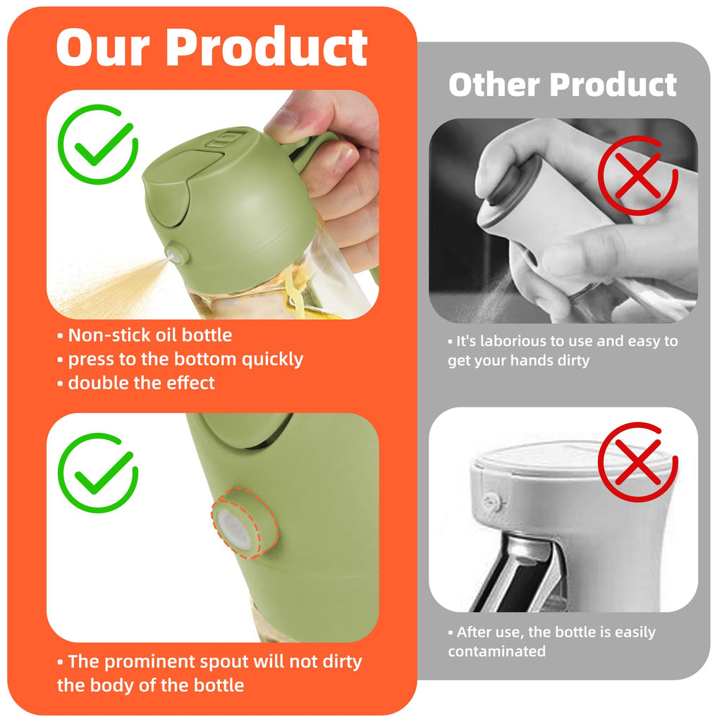 2-in-1 Glass Olive Oil Sprayer Bottle