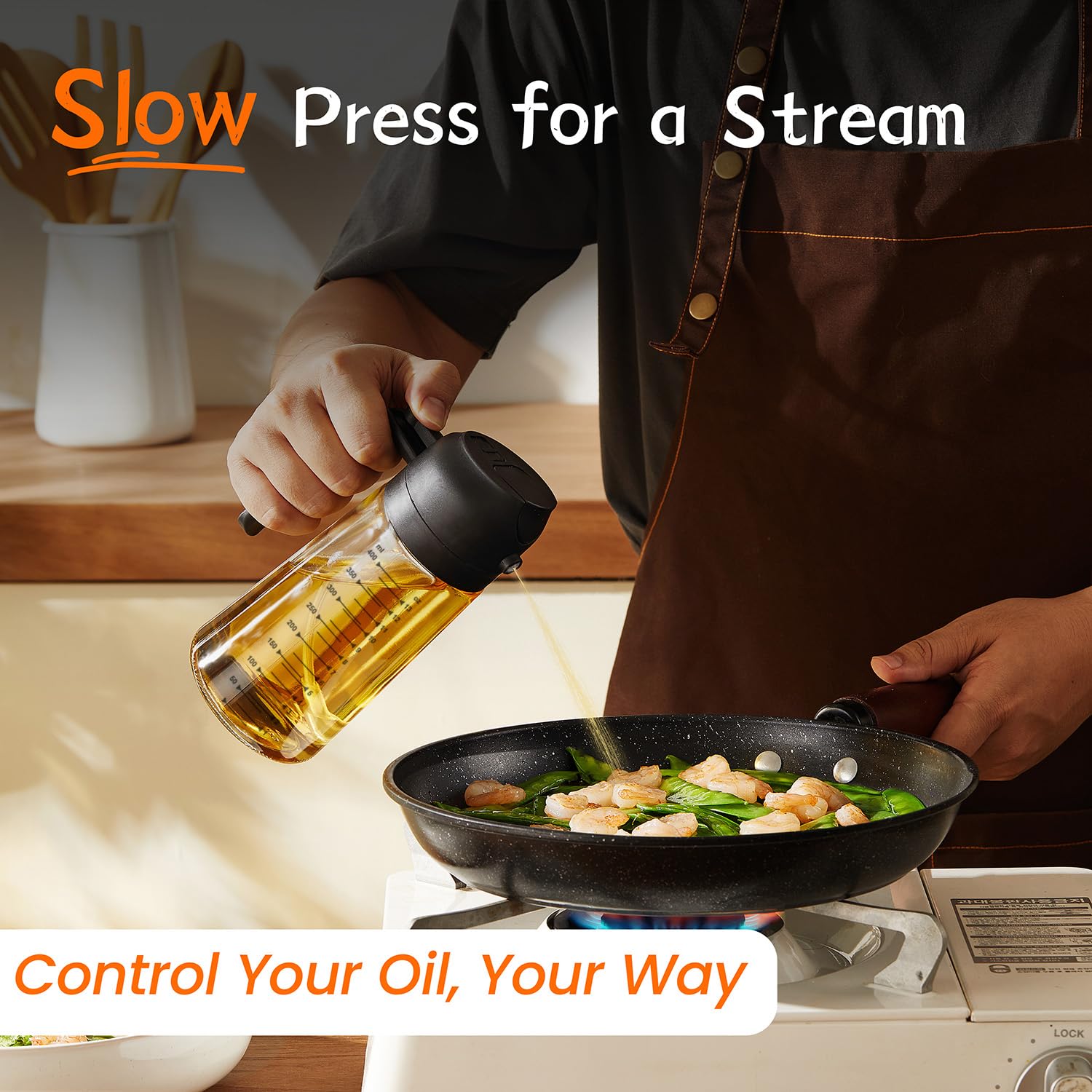 2-in-1 Glass Olive Oil Sprayer Bottle