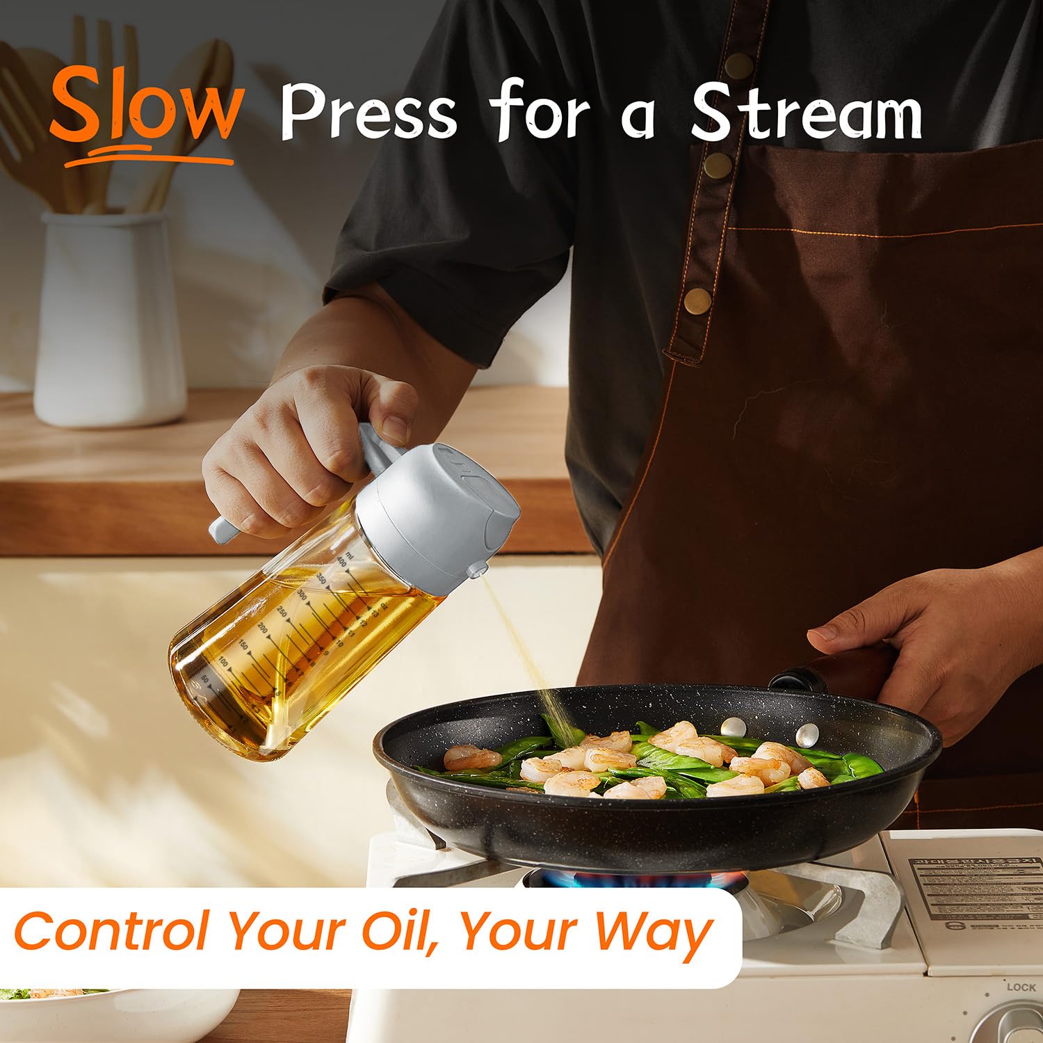 2-in-1 Glass Olive Oil Sprayer Bottle