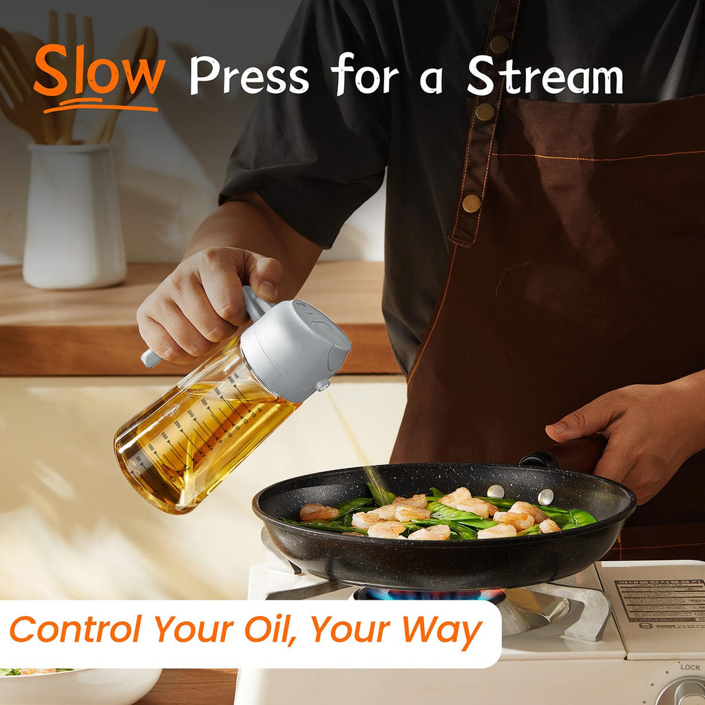 2-in-1 Glass Olive Oil Sprayer Bottle