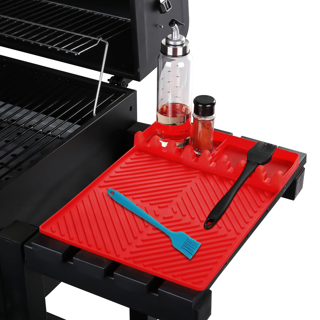Silicone Griddle Tool Mat with Drip Pad