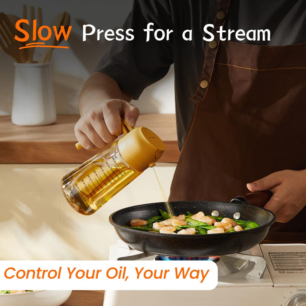 2-in-1 Glass Olive Oil Sprayer Bottle