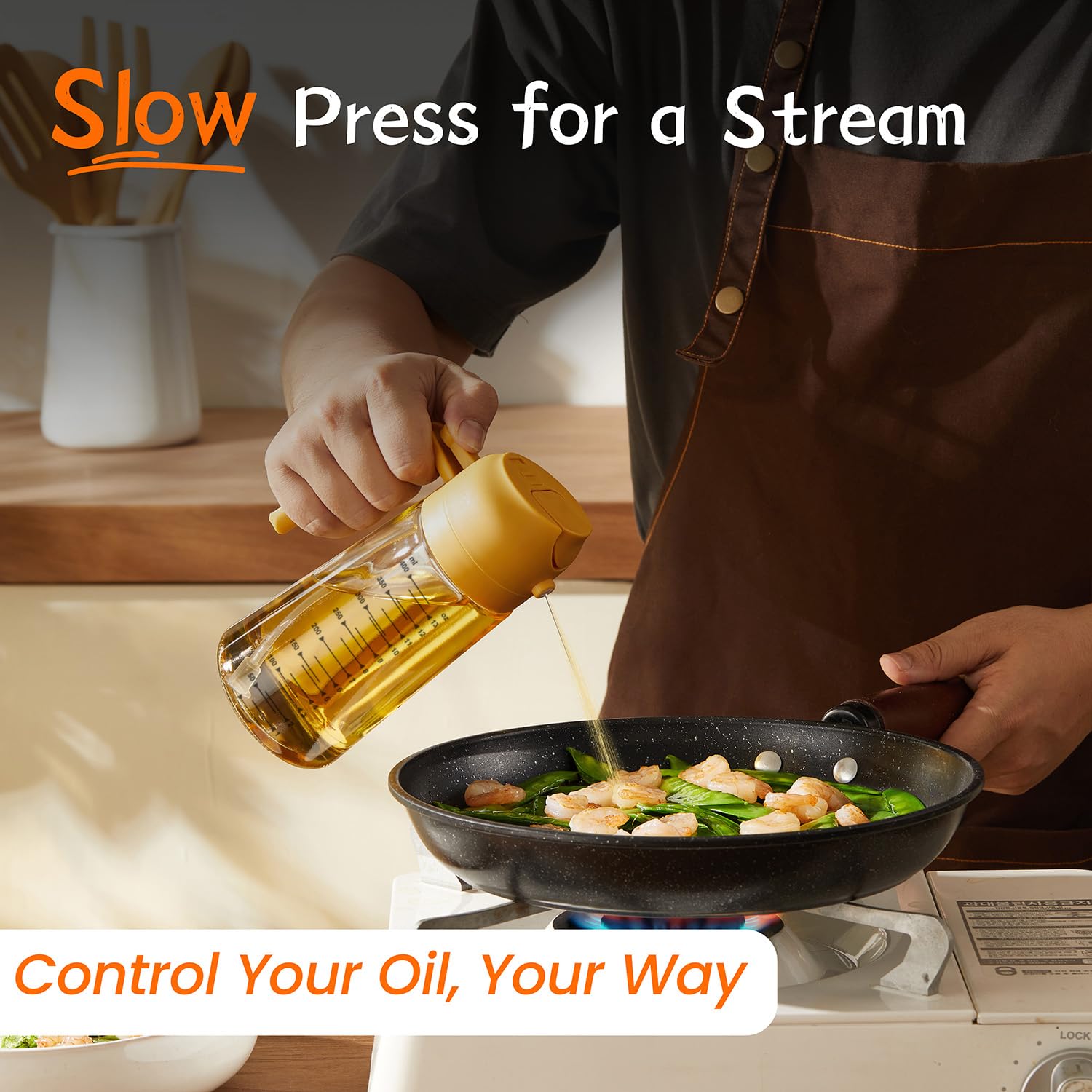 2-in-1 Glass Olive Oil Sprayer Bottle