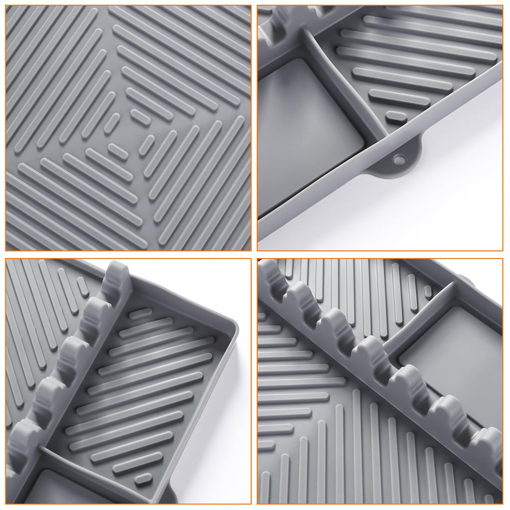 Silicone Griddle Tool Mat with Drip Pad