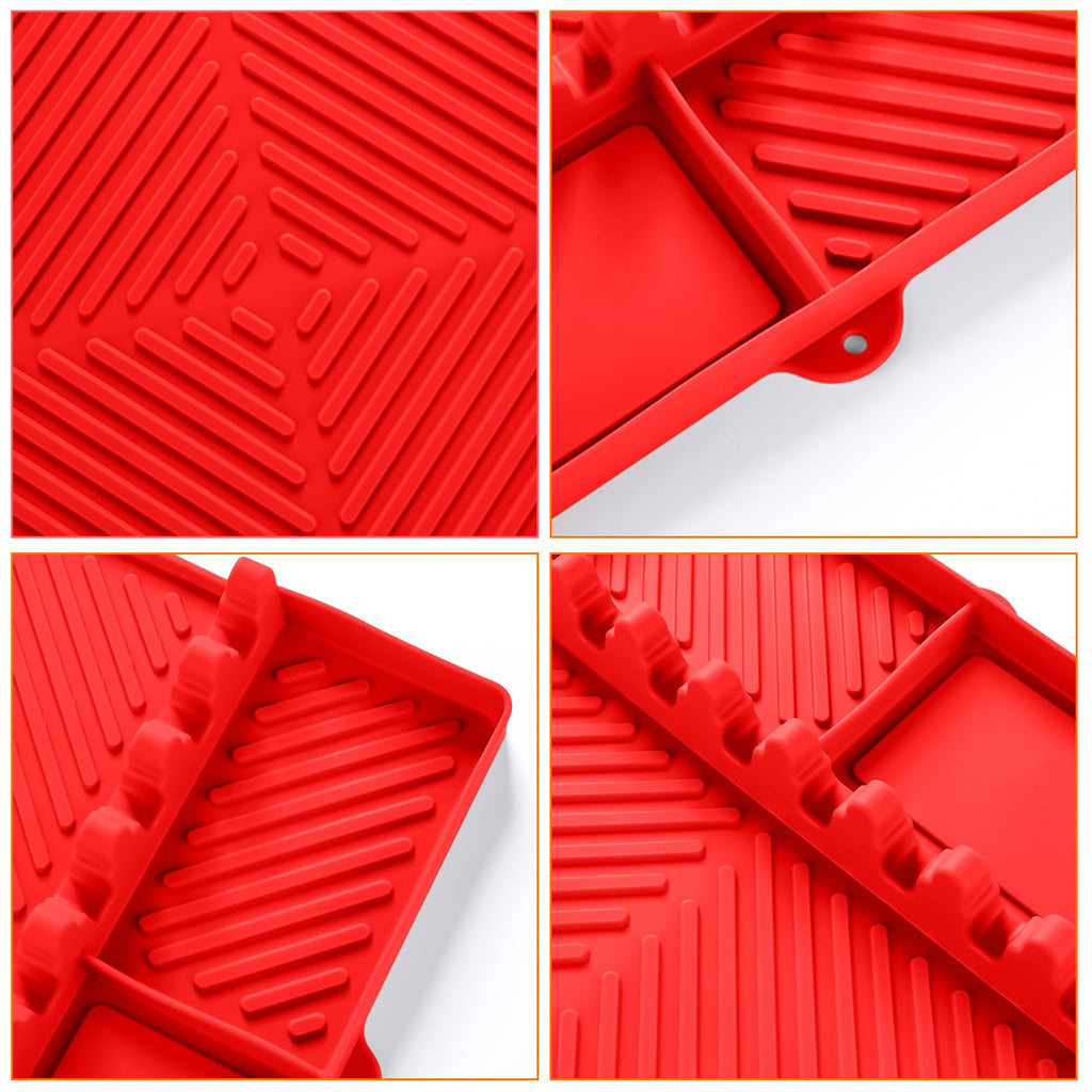 Silicone Griddle Tool Mat with Drip Pad