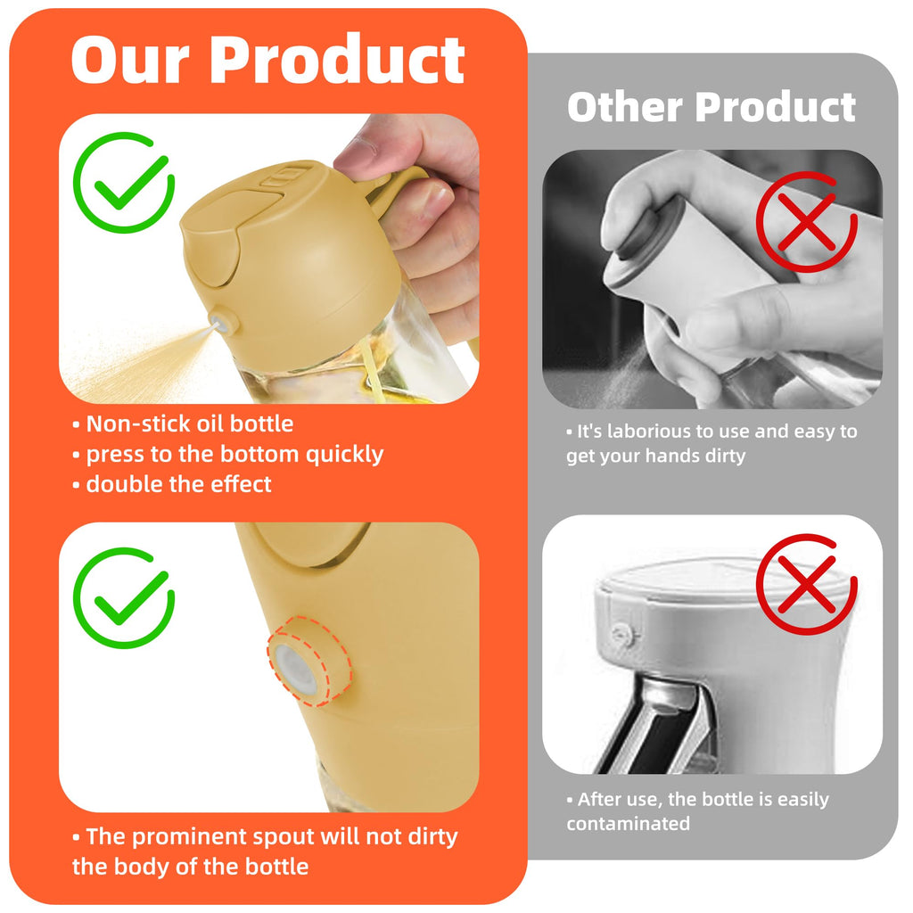 2-in-1 Glass Olive Oil Sprayer Bottle
