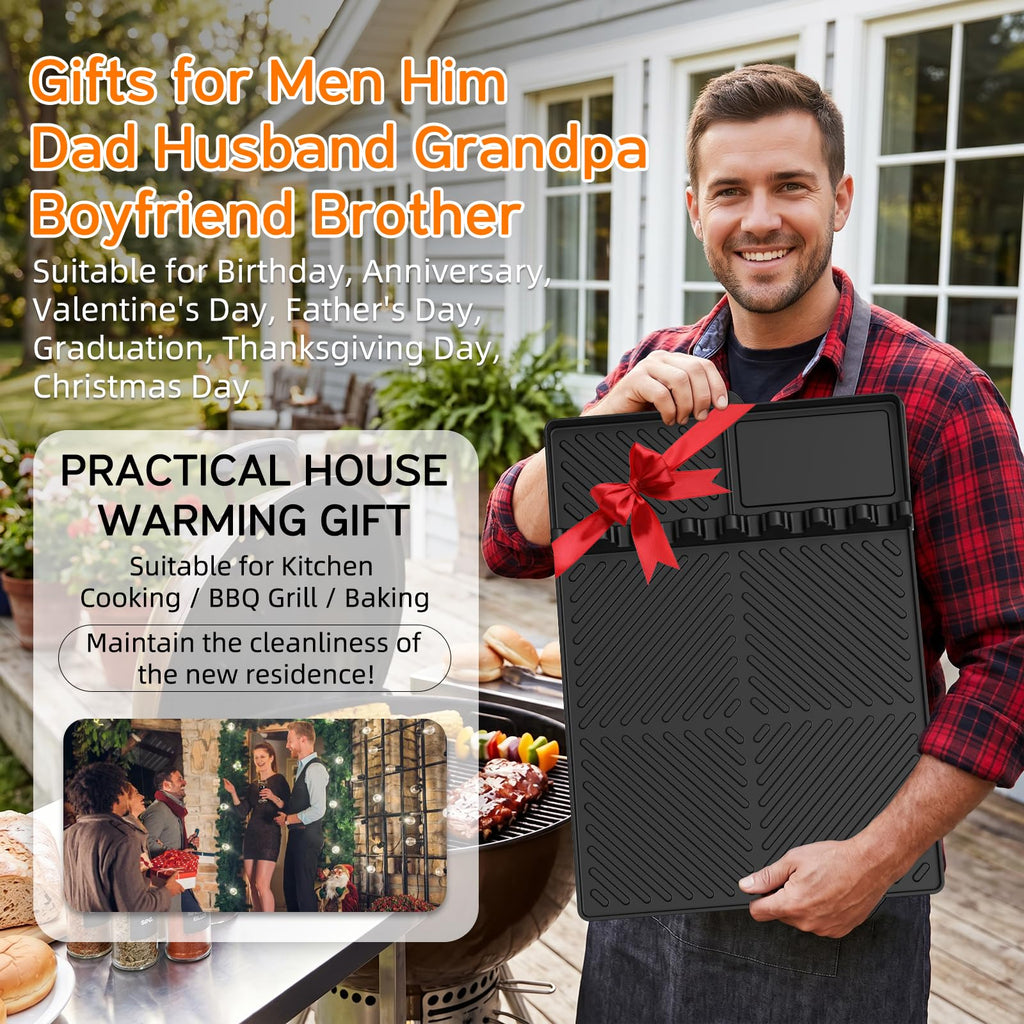 Silicone Griddle Tool Mat with Drip Pad
