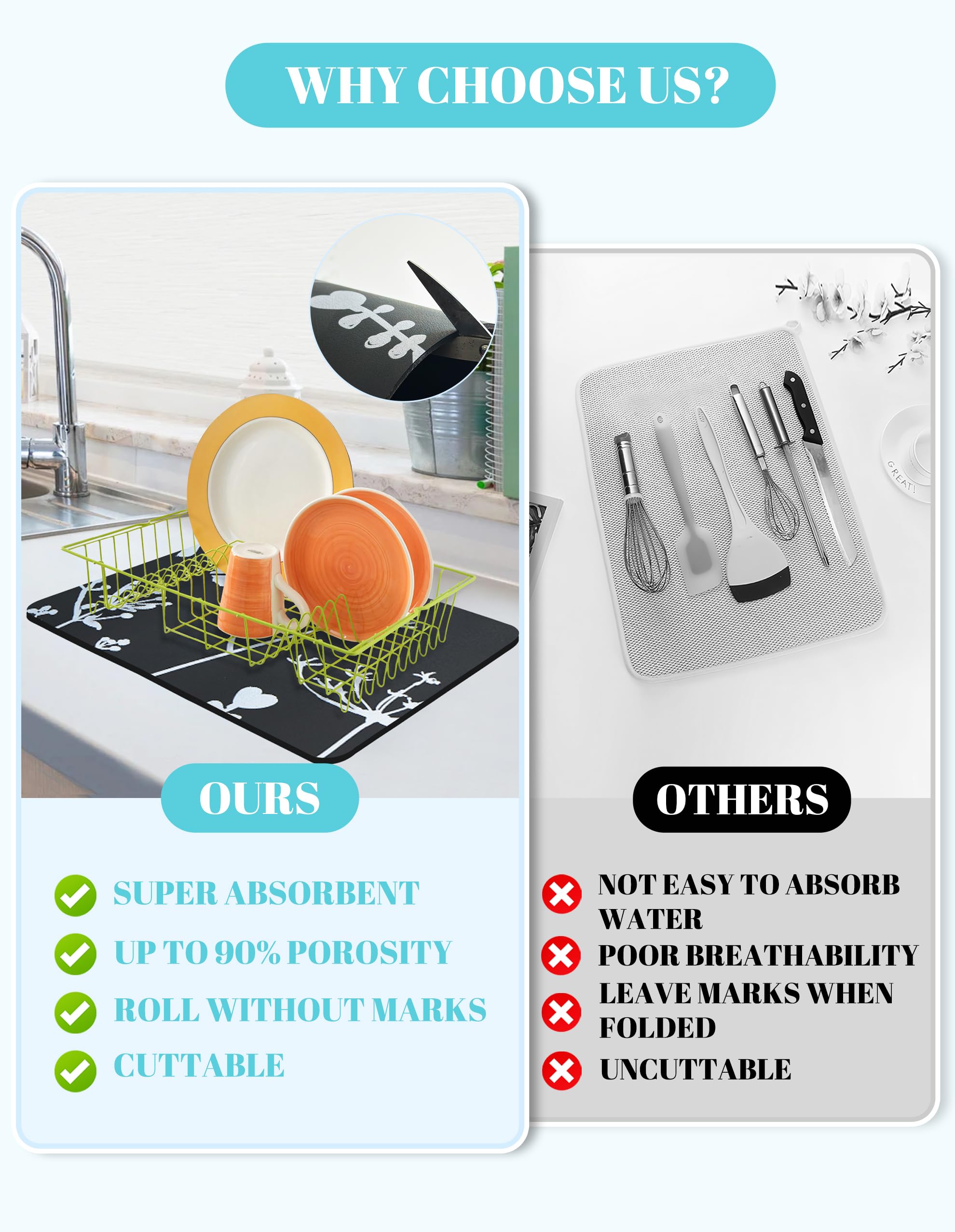 Dish Drying Pad for Kitchen Counter