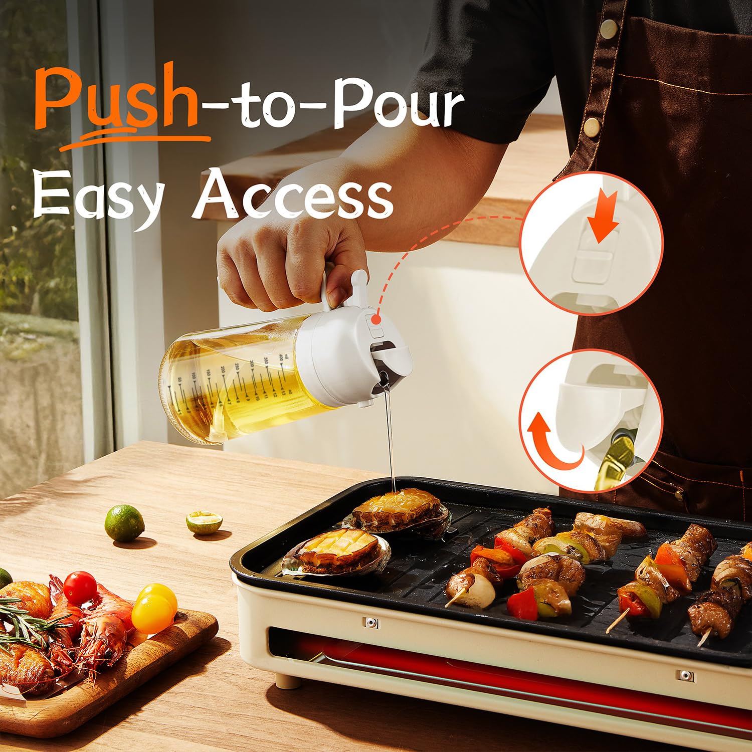 2-in-1 Glass Olive Oil Sprayer Bottle