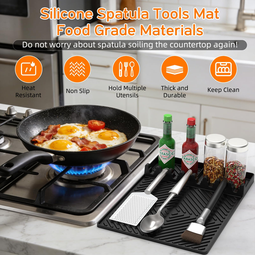 Silicone Griddle Tool Mat with Drip Pad