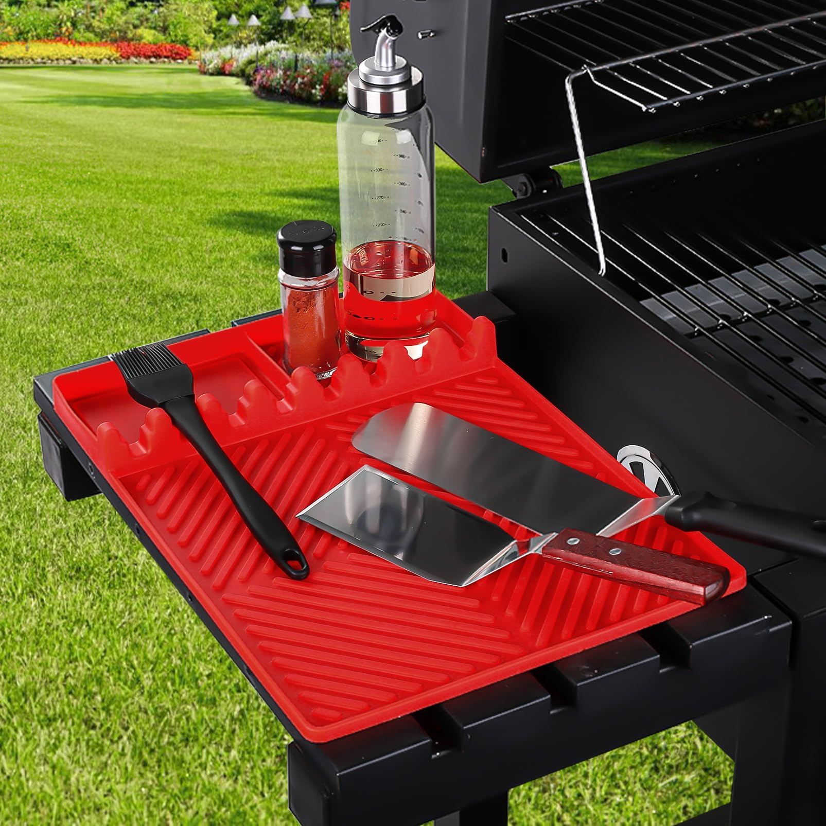 Silicone Griddle Tool Mat with Drip Pad