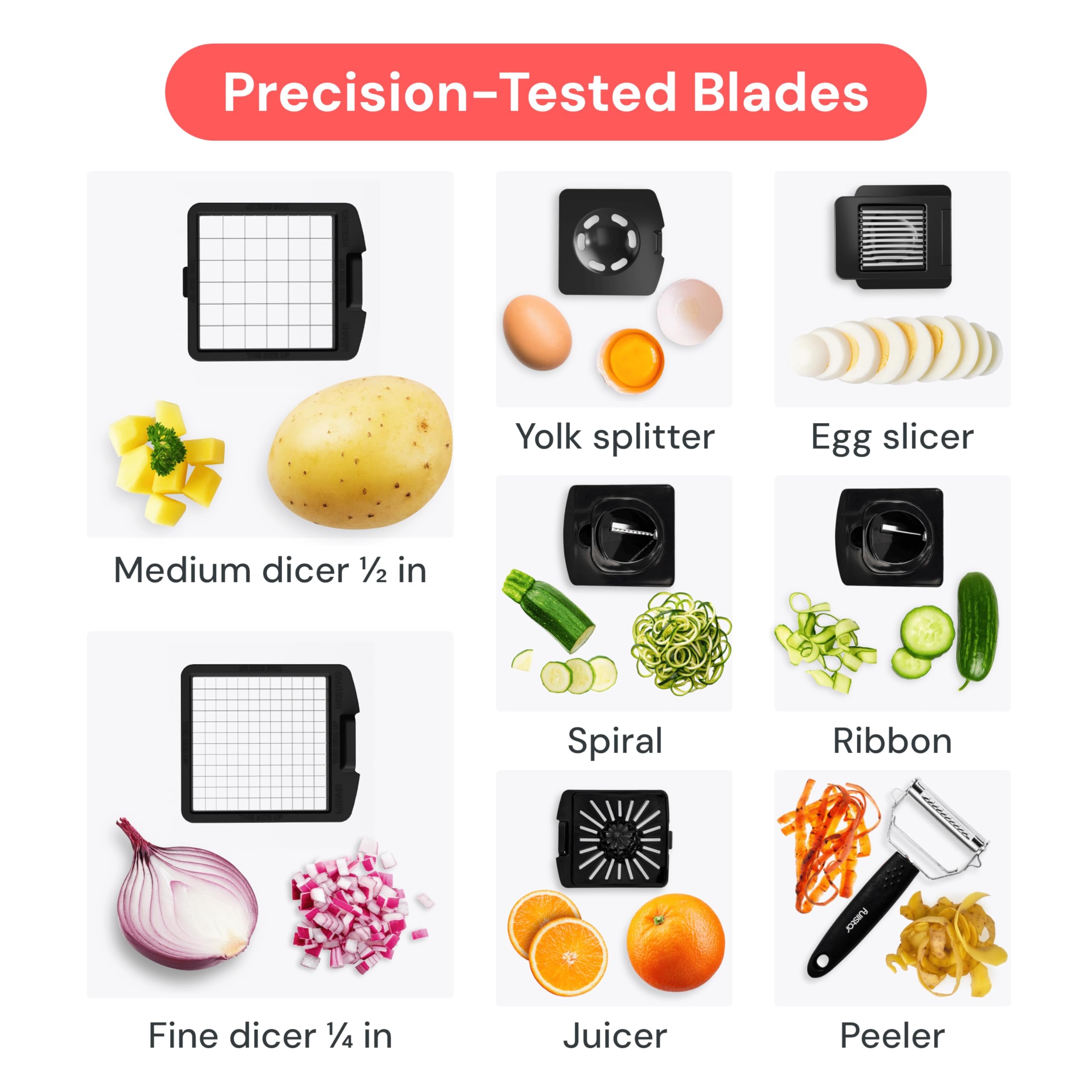 4-in-1 Vegetable Chopper & Spiralizer