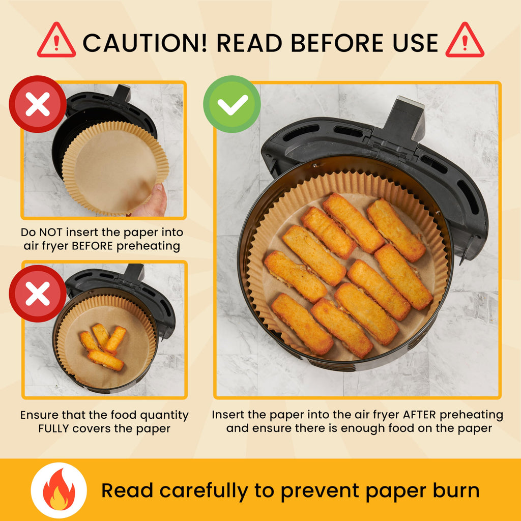 Air Fryer Disposable Paper Liners (125 pcs)