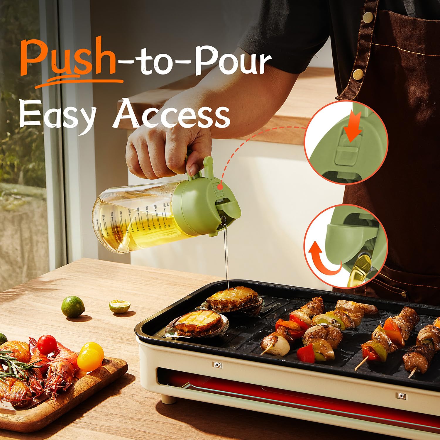 2-in-1 Glass Olive Oil Sprayer Bottle