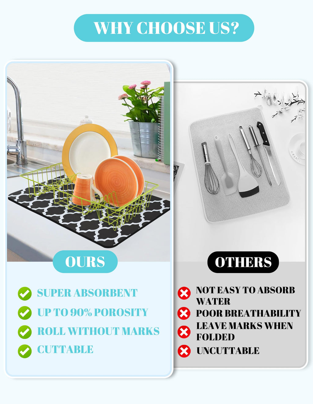 Dish Drying Pad for Kitchen Counter