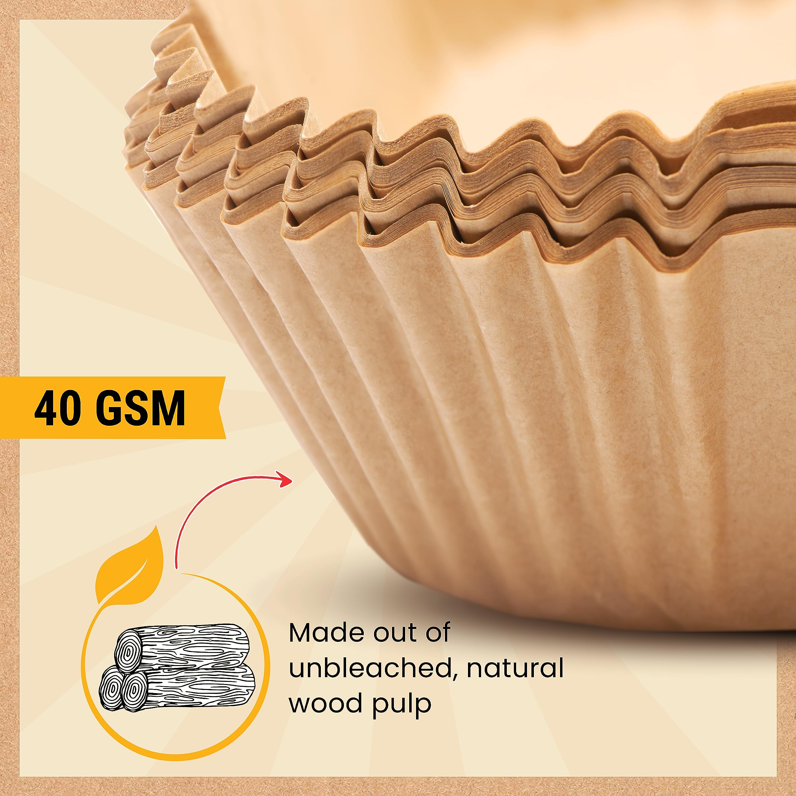 Air Fryer Disposable Paper Liners (125 pcs)