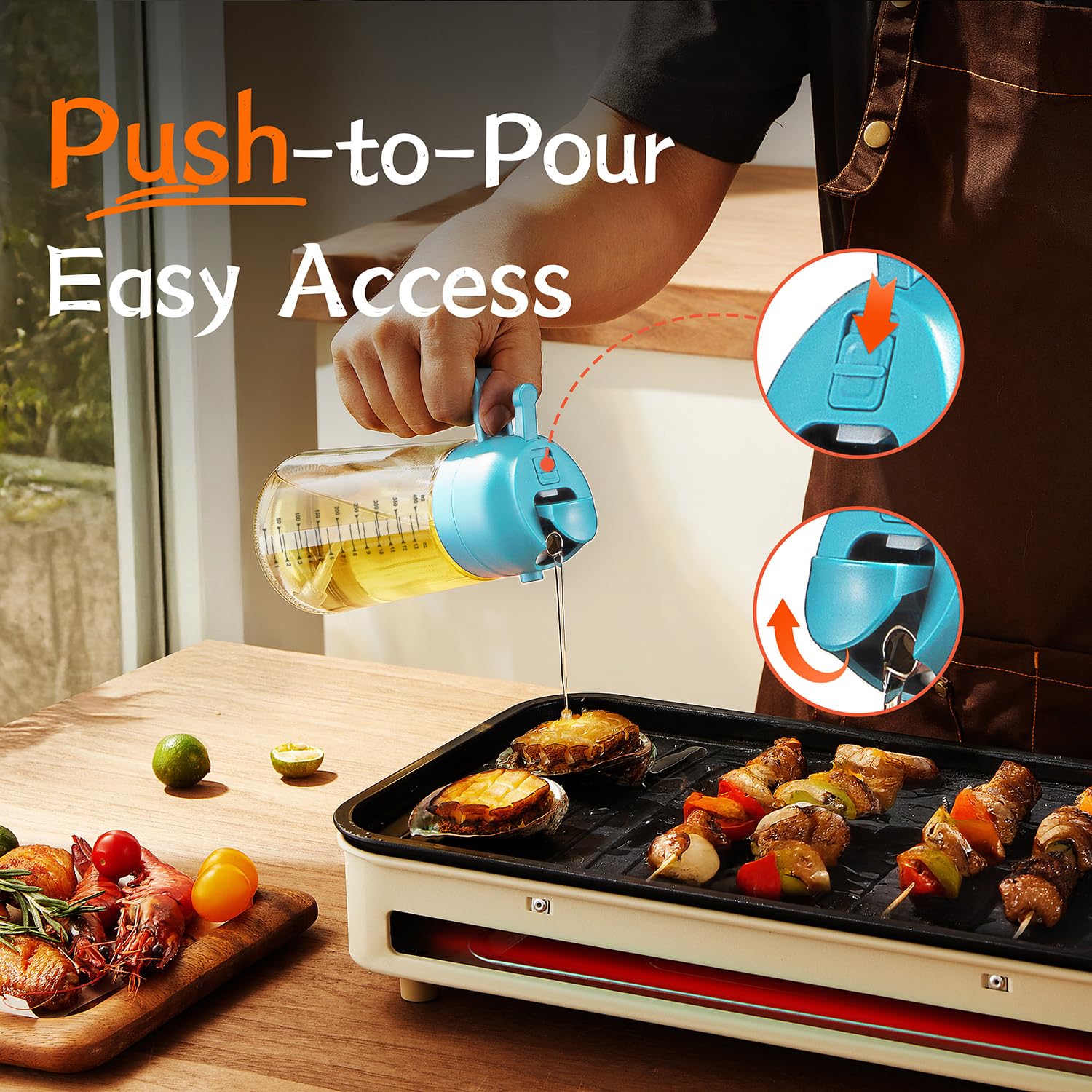 2-in-1 Glass Olive Oil Sprayer Bottle
