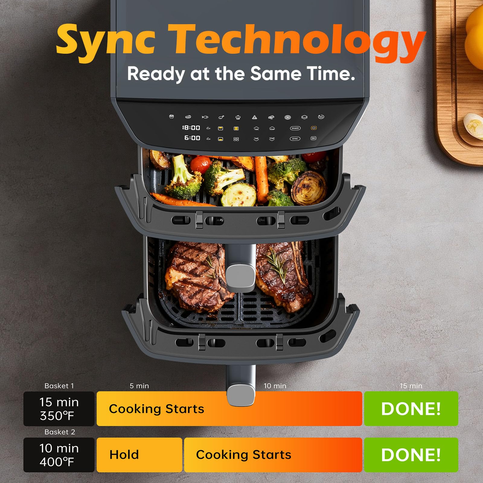 12.6QT Dual Basket Air Fryer