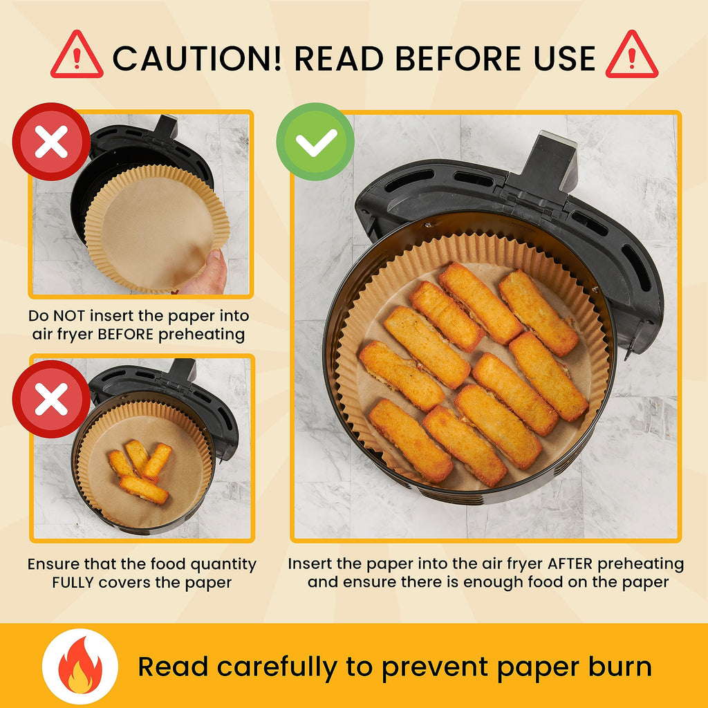 Air Fryer Disposable Paper Liners (125 pcs)