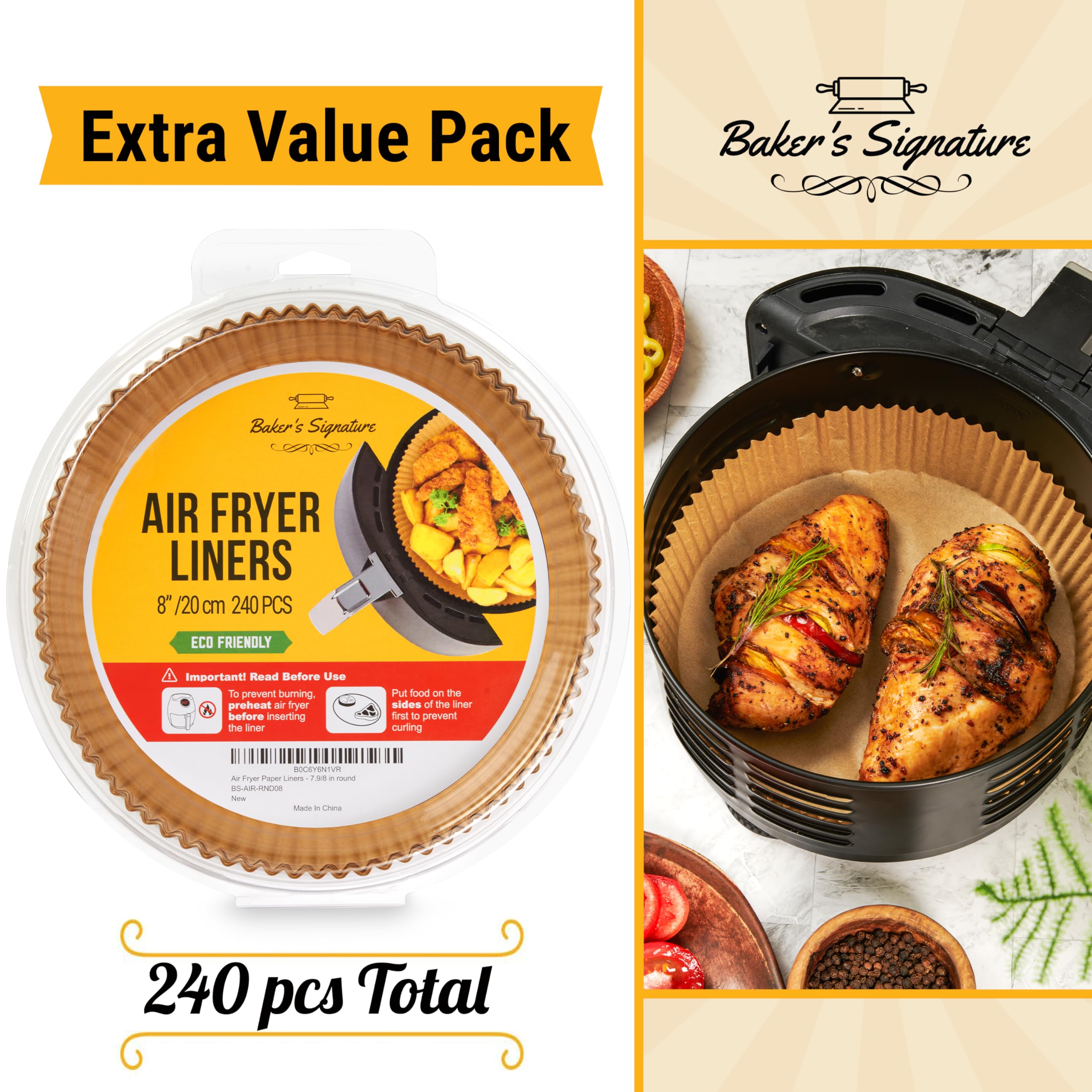 Air Fryer Disposable Paper Liners (125 pcs)