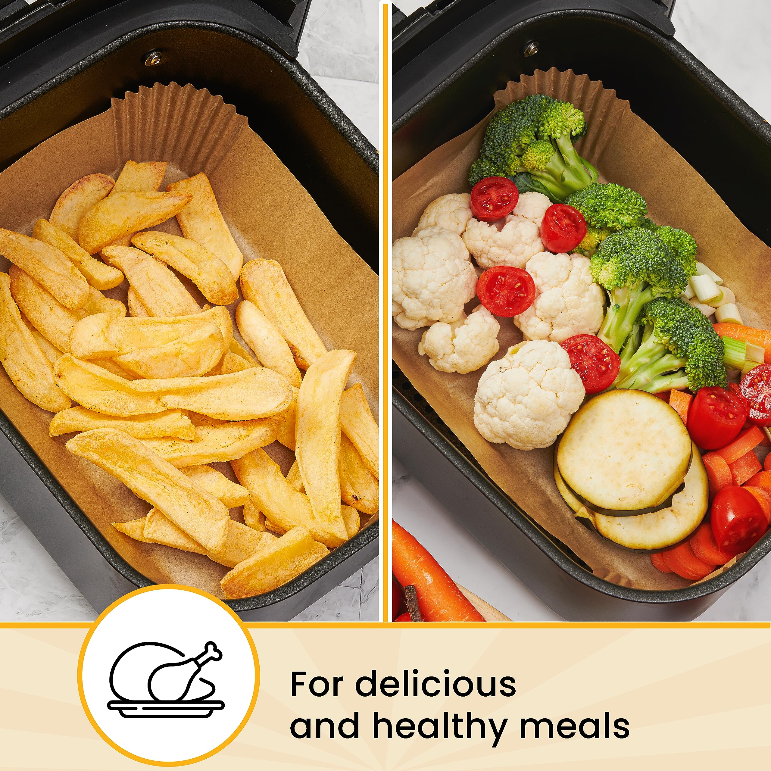 Air Fryer Disposable Paper Liners (125 pcs)